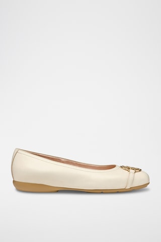 Ballerines en cuir de veau nappa Annytah - Ecru