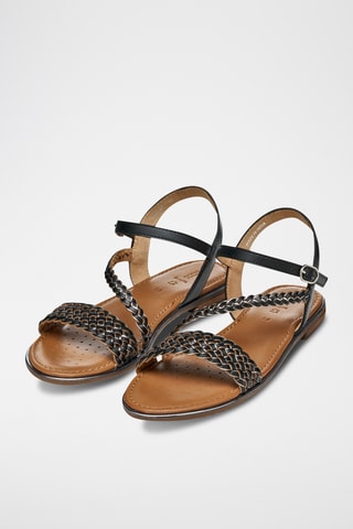 Sandales en cuir de chèvre Sozy - Noir