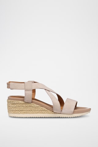 Sandales compensées en cuir Ischia - Rose