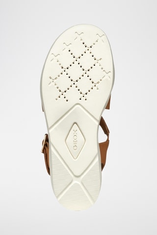 Sandales compensées en cuir de veau Xand - Camel et rose