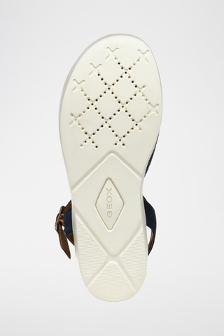 Sandales compensées en cuir de veau nubuck Xand - Bleu marine