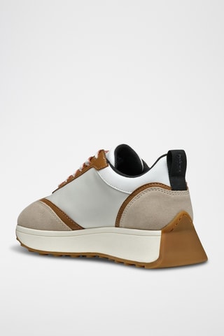 Baskets en cuir Amabel - Taupe et blanc