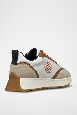 Baskets en cuir Amabel - Taupe et blanc