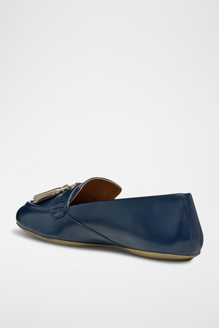 Mocassins en cuir de mouton Palmaria - Bleu marine et doré