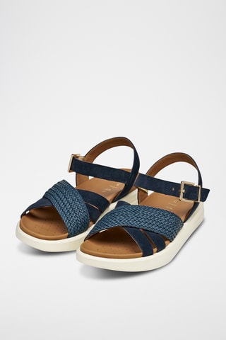 Sandales en cuir de veau nubuck Xand - Bleu marine