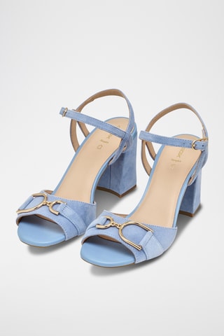 Sandales à talons en cuir de chèvre nubuck Eraklia - Ciel