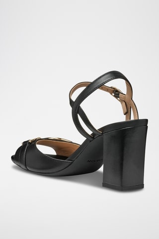 Sandales à talons en cuir de mouton Eraklia - Noir