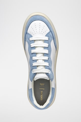 Baskets en cuir Spherica - Blanc et bleu clair