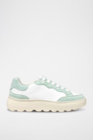 Baskets en cuir Spherica - Blanc et vert