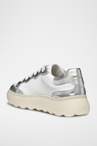 Baskets en cuir Spherica - Blanc et argenté