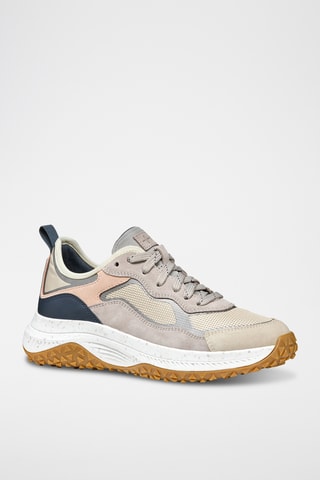 Baskets en cuir de veau nubuck Oliviera - Taupe et nude