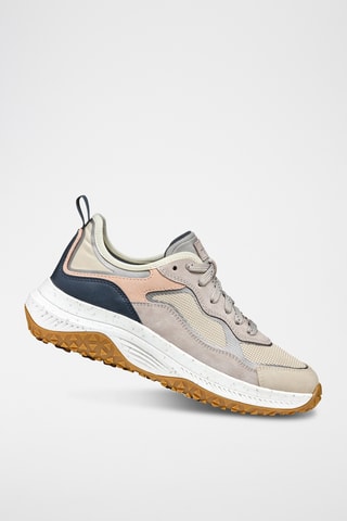 Baskets en cuir de veau nubuck Oliviera - Taupe et nude