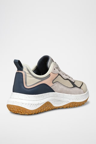Baskets en cuir de veau nubuck Oliviera - Taupe et nude
