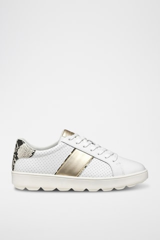 Baskets en cuir Spherica - Blanc et doré