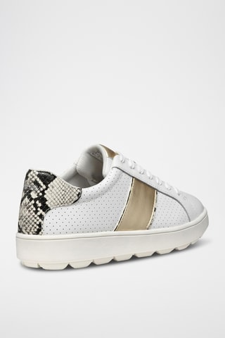 Baskets en cuir Spherica - Blanc et doré