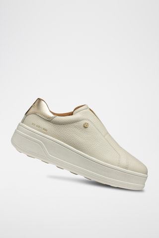 Slip-on en cuir Spherica - Ecru et doré