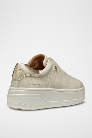 Slip-on en cuir Spherica - Ecru et doré