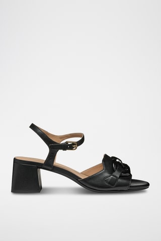 Sandales à talons en cuir de mouton Eraklia - Noir