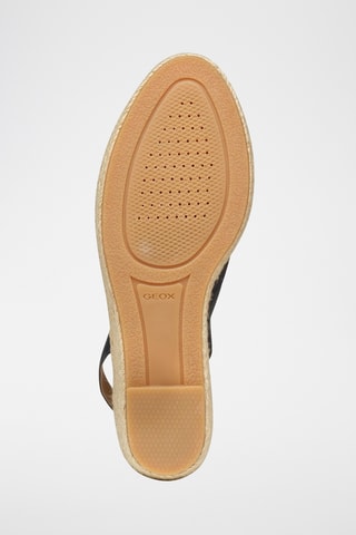 Sandales compensées en cuir de mouton nappa Iberide - Noir