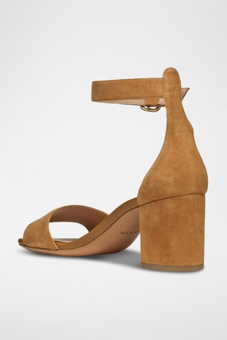Sandales à talons en cuir de chèvre nubuck Virnilisa - Marron clair