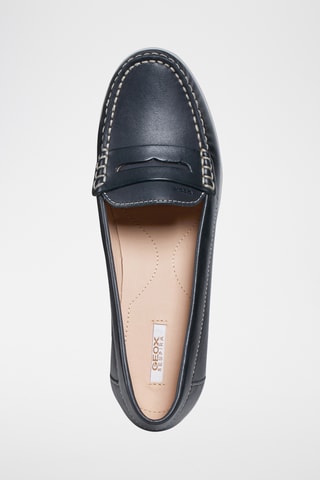 Mocassins compensés en cuir Arethea - Bleu marine