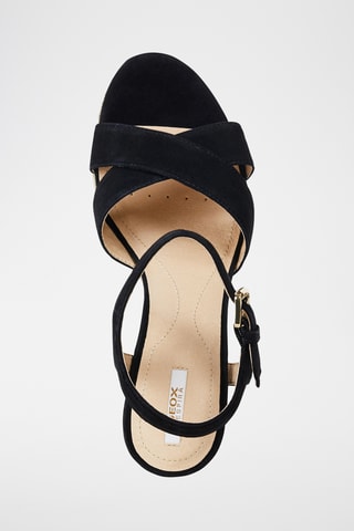 Sandales compensées en nubuck Soleil - Noir