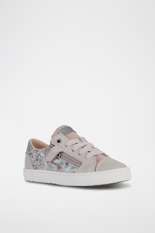 Baskets en cuir de chèvre nappa Kilwi - Rose poudré et gris clair