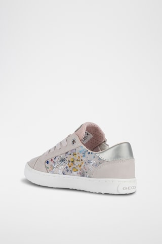 Baskets en cuir de chèvre nappa Kilwi - Rose poudré et gris clair