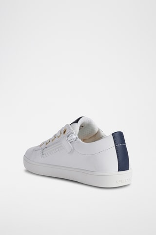 Baskets en cuir Kathe - Blanc et bleu marine