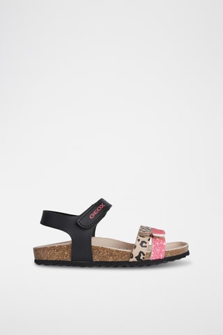 Sandales Adriel - Noir et fuchsia