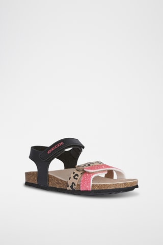Sandales Adriel - Noir et fuchsia