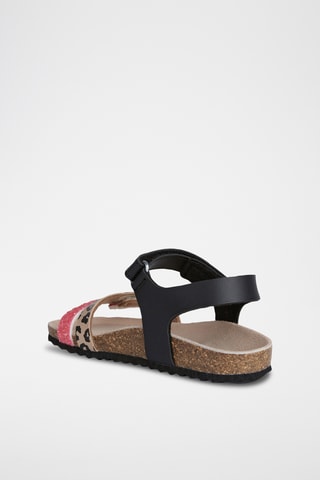 Sandales Adriel - Noir et fuchsia