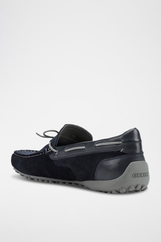 Mocassins en cuir Snake - Bleu marine