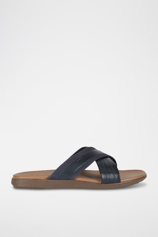 Mules en cuir nappa Sirolo - Bleu marine