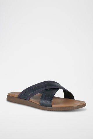 Mules en cuir nappa Sirolo - Bleu marine