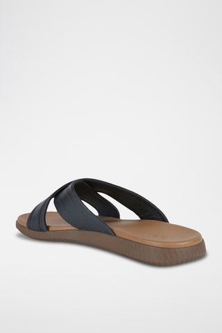 Mules en cuir nappa Sirolo - Bleu marine