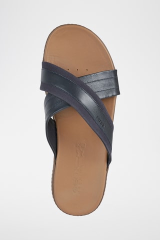 Mules en cuir nappa Sirolo - Bleu marine