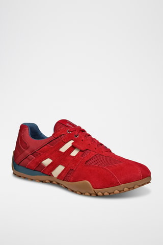 Baskets en cuir de veau nubuck Snake - Rouge