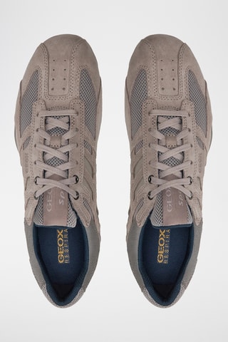 Baskets en cuir de veau nubuck Snake - Gris