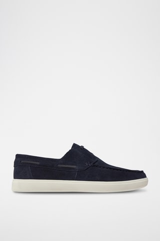 Chaussures bateau en nubuck Avola - Bleu marine