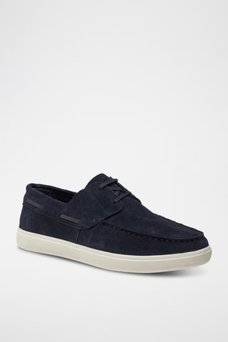 Chaussures bateau en nubuck Avola - Bleu marine