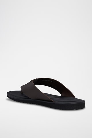 Sandales en cuir nappa Erice - Marron foncé