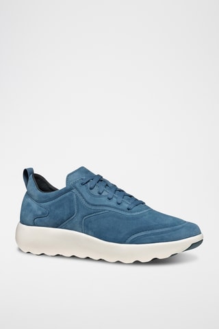 Baskets en cuir de veau nubuck Xtors - Bleu cobalt