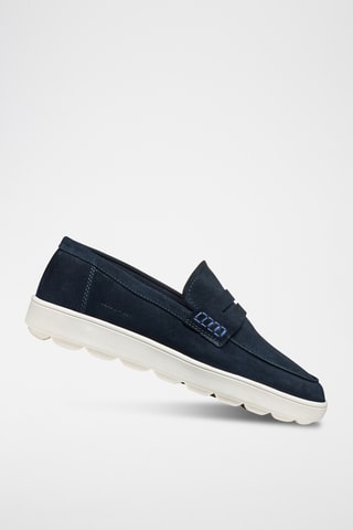 Mocassins en cuir de veau nubuck Spherica - Bleu marine