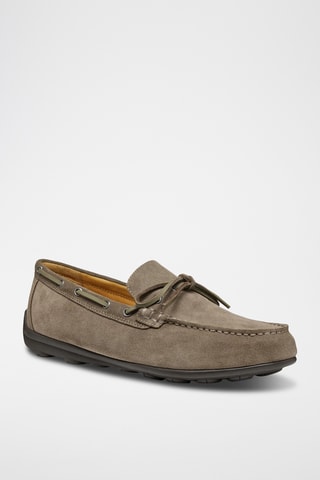 Chaussures bateau en cuir de veau nubuck Spherica - Gris