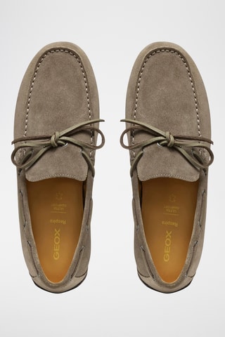 Chaussures bateau en cuir de veau nubuck Spherica - Gris