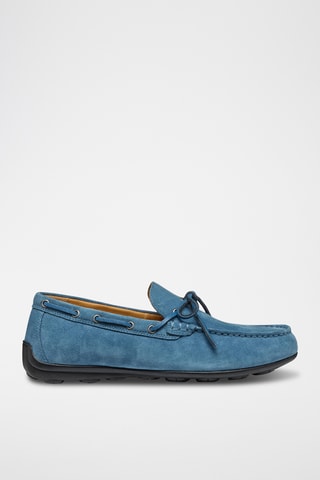 Chaussures bateau en cuir de veau nubuck Spherica - Bleu clair