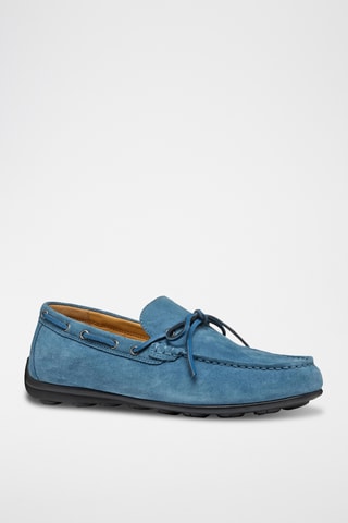 Chaussures bateau en cuir de veau nubuck Spherica - Bleu clair