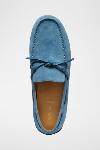 Chaussures bateau en cuir de veau nubuck Spherica - Bleu clair