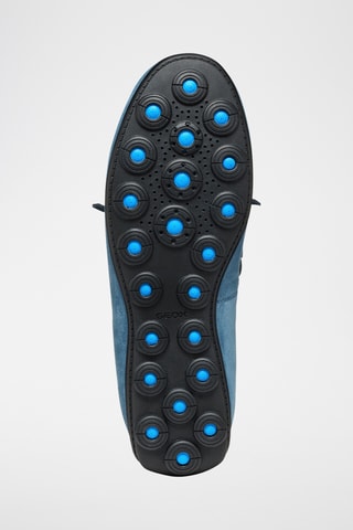 Chaussures bateau en cuir de veau nubuck Spherica - Bleu clair